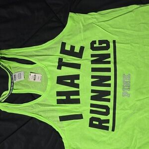 PINK Victoria's Secret Women's Neon Green Tank Top